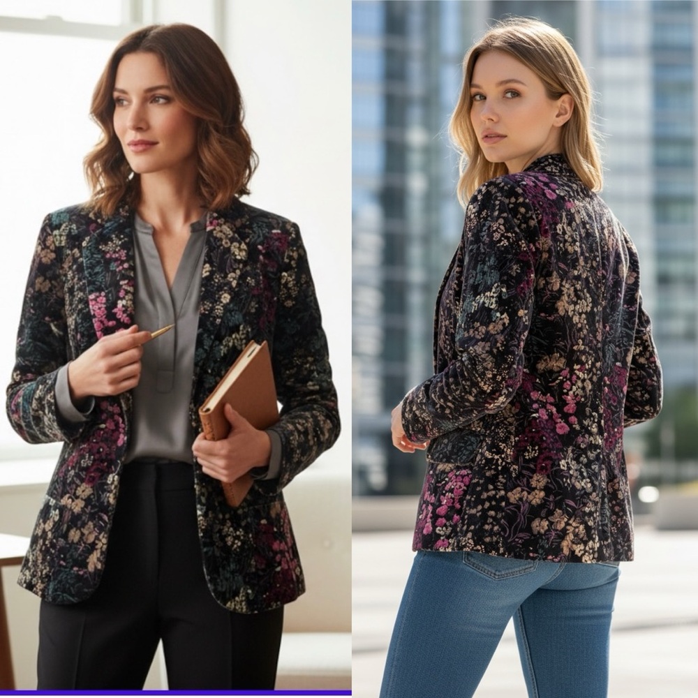 Jo Hardin Vintage Black Velvet Blazer/Jacket Sz 12
EUC